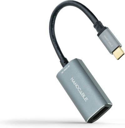 USB C to DisplayPort Adapter NANOCABLE 10.16.4104-G Grey 15 cm 8K Ultra HD