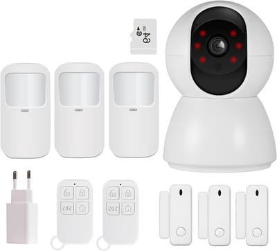 Home Security System - Camera Alarm - Huis Beveiligen - Inclusief Sirene - 10x10x10 cm - Wit