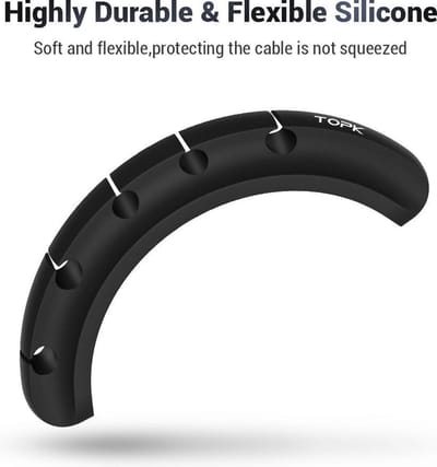 Topk - Kabel Organiser - Kabel Management - Kabel Organizer - 3M Zelfklevend - 5 Kabels - Zwart