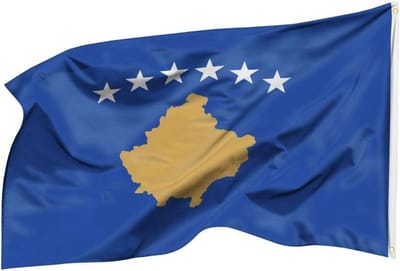 Kosovo Vlag - Nationale Vlag - Buiten Decoratie - Weerbestendig Polyester - 90 x 150 cm - Kosovo