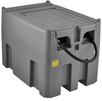 Draagbare Dieseltank - Mobiele Brandstoftank - Capaciteit 440 L - Automatische Pomp 12 V DC 140 W - Toerental 2600 tpm - Slang 4 m - Voor Diesel/benzine - Grijs