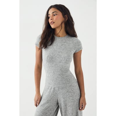 Dames DSGN Studio Lounge Loose Fit T-Shirt | Ash Grey | Maat: 3XL