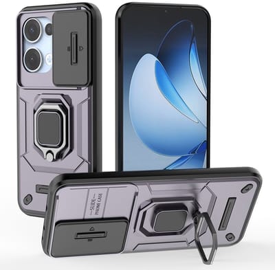 Coverup Hoesje - Geschikt voor OPPO Reno13 5G Hoesje - Coverup Ring Kickstand Back Cover met Camera Shield - Paars
