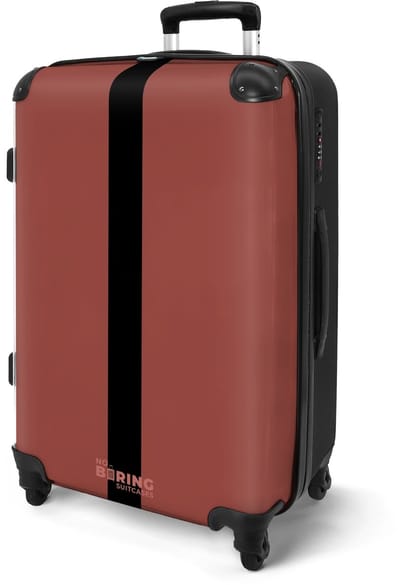 NoBoringSuitcases.com® - Koffer groot - Rolkoffer lichtgewicht - Rood met zwarte streep - Reis valies - Reiskoffer met 4 wielen - Grote trolley XL - Harde reistrolley - 20 kg bagage - Ruimbagage