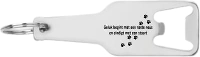 Akyol - geluk begint met een natte neus en eindigt met een staart flesopener - Quotes - de liefste hond - quotes - mensen die houden van honden - verjaardagscadeau - verjaardag - cadeau - kado - geschenk - gift - 105 x 25mm