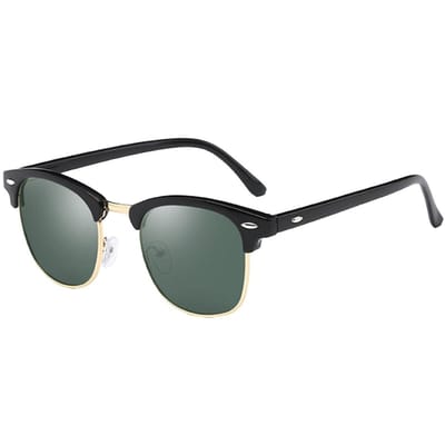 Fako Fashion - Club Style Zonnebril - Polariserend - Polarized - Dames - Heren - Zwart/Goud - Donkergroen