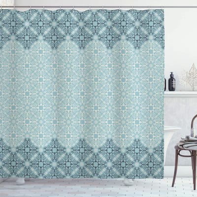 ABAKUHAUS Marokkaanse douchegordijn – Stijl-Oost – 175 x 200 cm – Licht turkoois