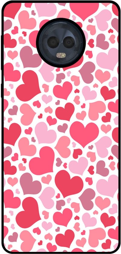 Smartphonica Telefoonhoesje Geschikt voor Motorola Moto G6 met Hartjes Print - Hearts Design TPU Backcover Case - Kinder Hoesje met Hartjes Design geschikt voor Motorola Moto G6