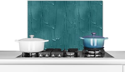 Spatscherm Keuken - Kookplaat Achterwand - Spatwand Fornuis - 60x40 cm - Verf - Turquoise - Abstract - Aluminium - Wanddecoratie - Muurbeschermer - Hittebestendig