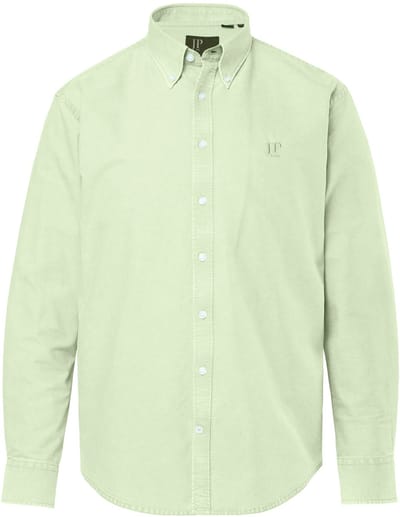 JP 1880 - Heren - Oxford overhemd FLEXNAMIC® lange mouwen buttondown kraag - Lichte munt - Maat 3XL