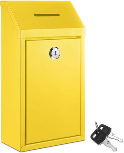 Metalen donatiedoos - veilige wandgemonteerde verzamelbox met slot voor thuiskantoor en buitendeur