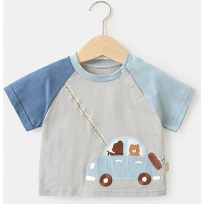 Babykleding Casual T-shirts met korte mouwen Zomerkleding Jongens Meisjes Baby Kinderen Kinderen Zomer Tops met halve mouwen 110cm gray