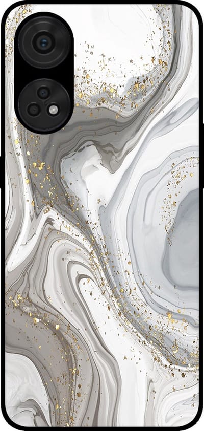 Smartphonica Telefoonhoesje Geschikt voor Oppo Reno8T 4G met marmer opdruk - TPU backcover case marble design - Zilver geschikt voor Oppo Reno8T 4G