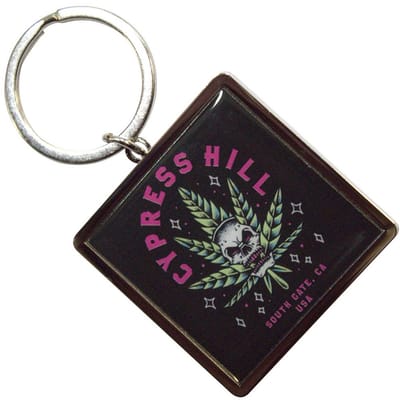 Cypress Hill - Leaf Skull Sleutelhanger - Zwart