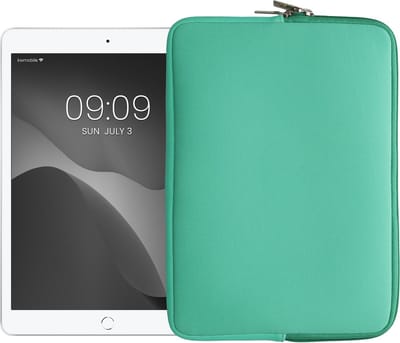 kwmobile universele tablet hoes - Stevige stijlvolle hoes voor tablets - Neopreen tablet sleeve - Compatibel met 9,7"-11" Tablet - mintgroen