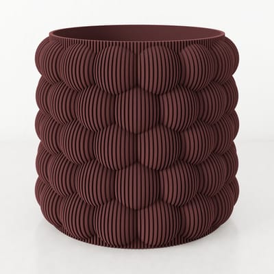 Fleuriek - Bloempot voor binnen - Rood gestreepte plantenpot van bio plastic - Ø12 cm
