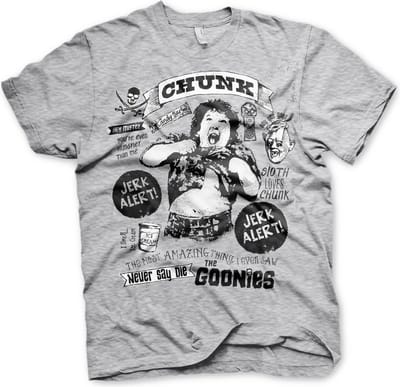 The Goonies Chunk Jerk Alert T-shirt grijs gemêleerd