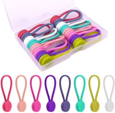 Dailygoods - 16 Stuks Magnetische Kabelbinders voor Kabelbeheer