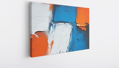 Saammp Canvas Schilderij - Kleurrijk Geblokt - Abstract - 40x30 - Foto op canvas - Wanddecoratie - Muurdecoratie Woonkamer - Kantoor Decoratie