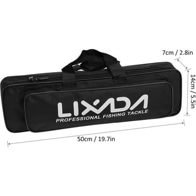 Lixada Ijsvishengel Reel Combo Complete Kit met IJsschep en Draagtas Kunstaas Haken Wartels Accessoires black