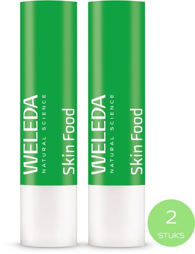 WELEDA Skin Food Lip Butter Stick - Voordeelverpakking (2 Stuks) - Voedt & Herstelt De Lippen - Voor Droge En Gesprongen Lippen - Natuurlijke Glans & Zachte Lippen - 100% Natuurlijke Ingrediënten - 4.8g