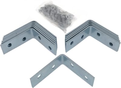 Hoekankers - 24x - met schroeven - metaal - 40 x 40 x 15 mm - stoelhoeken - hoekverbinders