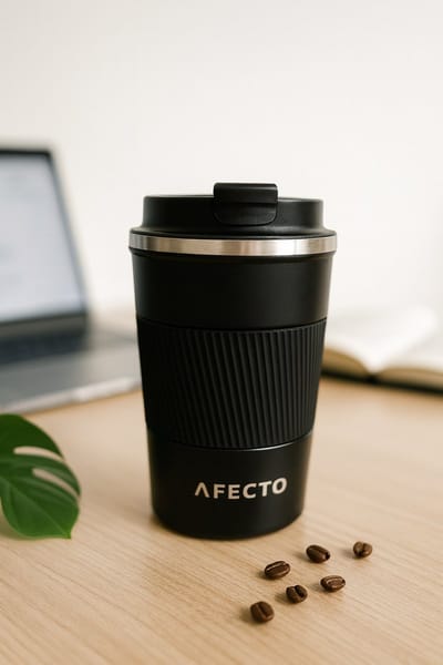 koffie to go beker | coffee to go | isolerende beker zwart | herbruikbaar | inhoud 380 ml