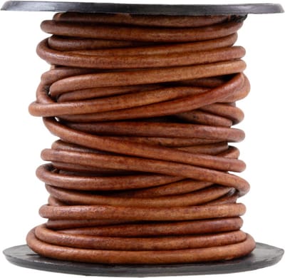 DQ Leer Rond (1 mm) Natural Dye Brown (10 Meter)