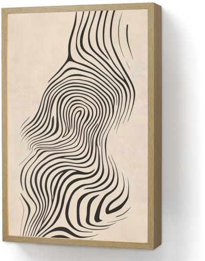 Wandlamp 40x60 cm - Oplaadbaar - Lijnen - Abstract - Golvend - Zwart - Wandlampen binnen woonkamer - Slaapkamer lamp - Decoratieve nachtlamp - Vloerlamp draadloos