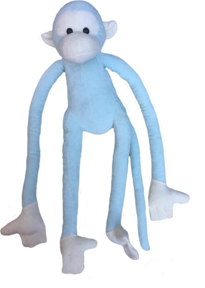 Knuffel Aap Mazzelaap Stand by Memo Sussekind badstof licht blauw