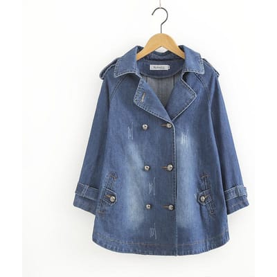 Denim Jas Middellange Lengte Dames Losse Wilde Cape Trenchcoat 2023 Lente en Herfst Koreaanse Mode M gray