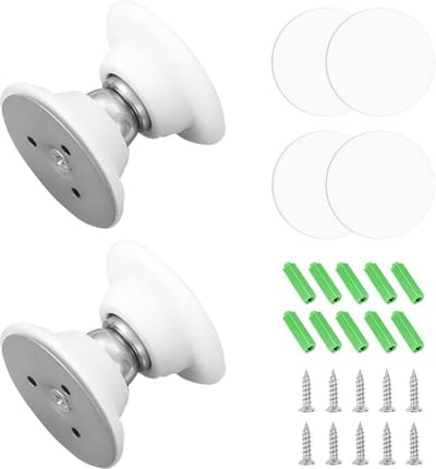 Magnetische Deurstopper Set van 2 - Ronde Punt, Roestvrij Staal, eenvoudig te installeren