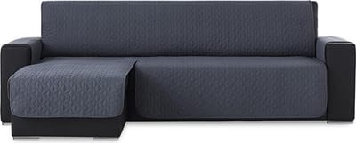 Belmarti Geo Quilt chaise-longue bankbeschermer links - 280 cm - Grijs