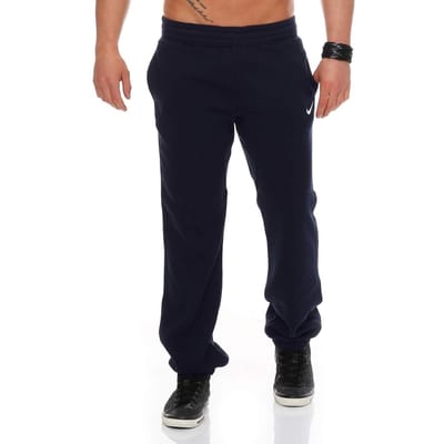 NIKE Heren Club Swoosh Cuff Joggingbroek in marineblauw