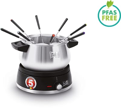 FRITEL Fondue F0 2580 - Elektrische Fonduepan / Kaasfondue / Chocoladefondue - 1,5L - 1500W - PFAS-vrij - 2 tot 8 Pers.+ 8 Fonduevorkjes