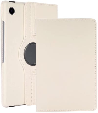 Hoesje Geschikt voor Samsung Galaxy Tab A11 / A9 - 360 Graden Draaibare Hard Cover Case - Tablet Hoes Draaibaar - Wit