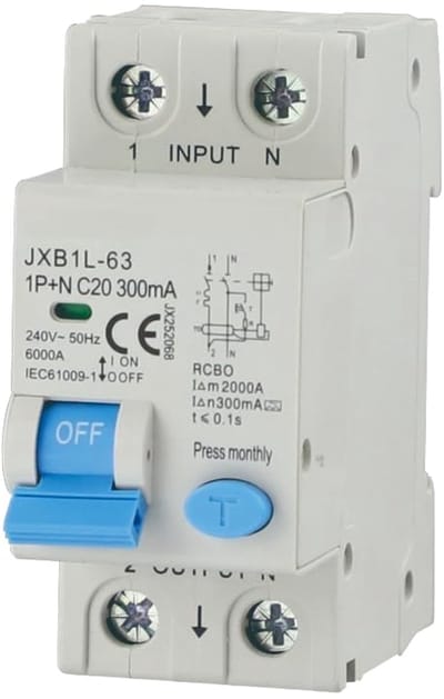 Stroomonderbreker - Aardlekschakelaar - Elektrische Beveiliging - Klasse A Differentieel - 20A 300mA 220V