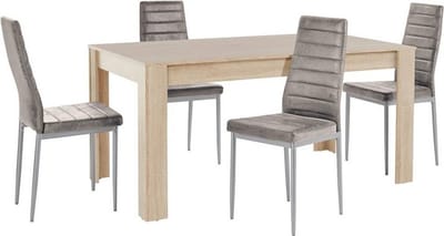 Lynn&Kate-Eetset - 160x90 cm - Lichtgrijs
