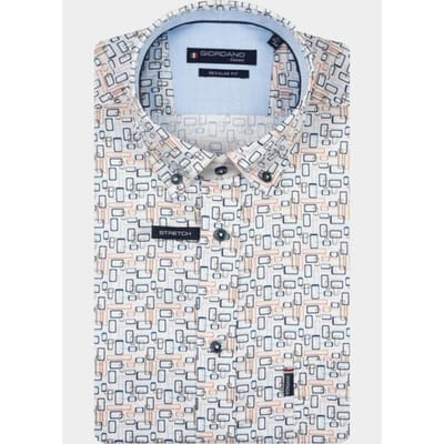 Giordano overhemd korte mouw heren Rood League Short Sleeve Button Do 616031/30