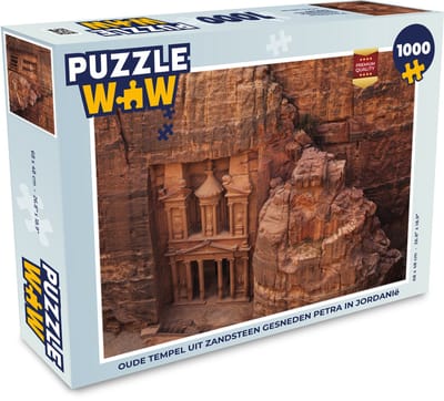 Puzzel Oude tempel uit zandsteen gesneden Petra in Jordanië - Legpuzzel - Puzzel 1000 stukjes volwassenen