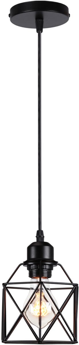 Hanglamp Industriële E27 Kroonluchter Modern Plafondlamp voor Slaapkamer Woonkamer Bar Zwart