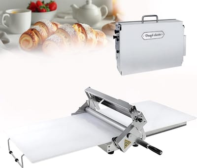 Deegroller Machine - Deegpers Pastamachine - Bakkerij Gebruik - Opvouwbaar Ontwerp - 30-90cm Paneel - Zilver