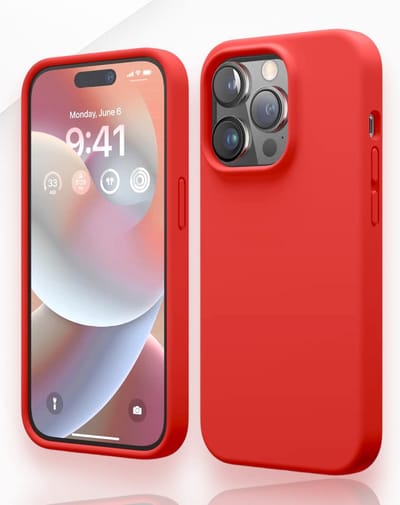 iPhone 15 Pro Max Rood Hoesje - Ultieme iPhone 15 Pro Max Rode Silicon Case - Protectieve MircoFiber Line Anti Kras - Maximaal Stevig Hoesje van Premium Kwaliteit.