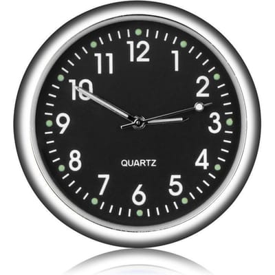 Horloge électronique montée sur voiture, 4cm, 1 pièce, montre à Quartz, ornement intérieur automobile, fournitures automobiles créatives noir