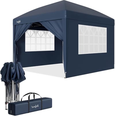Opvouwbaar Paviljoen - Vouwpaviljoen Partytent - Feesten en Evenementen - Inclusief Zijwanden - 3 x 3 meter - Blauw
