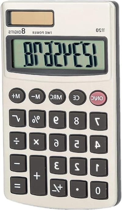 Mini Rekenmachine - Zakrekenmachine - Kantoor Werk - Dubbele Stroomvoorziening - 8 Cijfers - Metaal