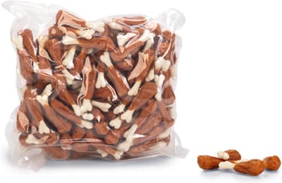 Beeztees hondesnacks - calcium dogchews met calcium - 140 st - 2.1 KG - 7.5 cm - lekker en tandverzorgend .