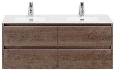Dante Badmeubelset 120 cm - 4 Laden Tabacco - Keramische Wastafel Wit Cover