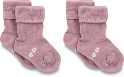 KipKep Blijf-sokjes - babysokjes - Mauve - Maat 0-6 maanden - 2-pack - zakken niet af