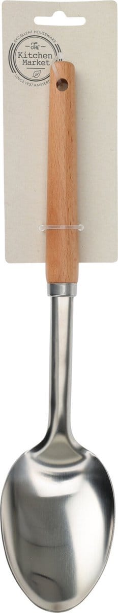 Keukengerei opscheplepel RVS steel en houten handvat 32 cm - Beechwood